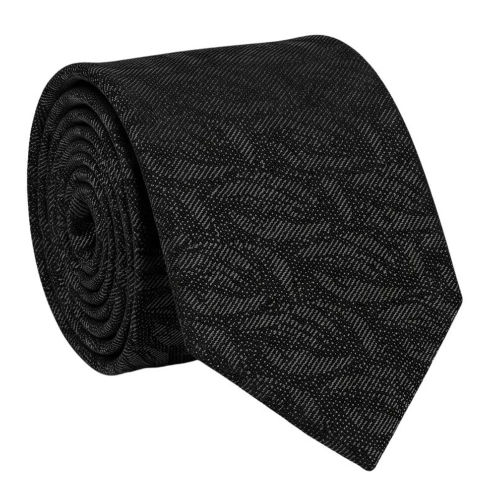 Emporio Armani Silk Black Silver Wave 3in Tie – Made in Italy